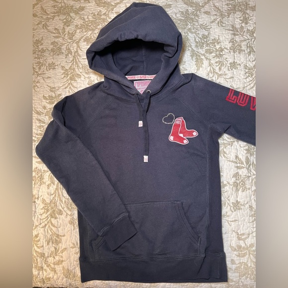 Victorias Secret PINK Red Sox MLB Pullover Hoodie with Bling, size XS - Picture 1 of 12